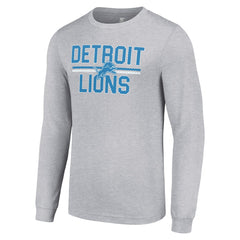 Detroit Lions Starter Team Mesh Print Graphic Long Sleeve T-Shirt Heather Gray | NFL