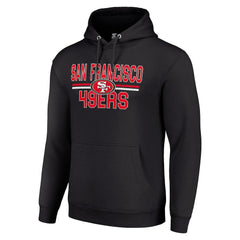 San Francisco 49ers Starter Unisex Team Mesh Print Graphic Tri-Blend Pullover Hoodie Black | NFL