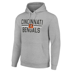 Cincinnati Bengals Starter Unisex Team Mesh Print Graphic Tri-Blend Pullover Hoodie Heather Gray | NFL