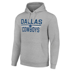 Dallas Cowboys Starter Unisex Team Mesh Print Graphic Tri-Blend Pullover Hoodie Heather Gray | NFL