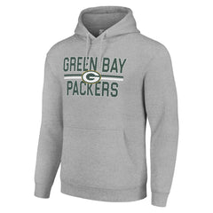 Green Bay Packers Starter Unisex Team Mesh Print Graphic Tri-Blend Pullover Hoodie Heather Gray | NFL