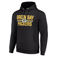 Green Bay Packers Starter Unisex Team Mesh Print Graphic Tri-Blend Pullover Hoodie Black | NFL