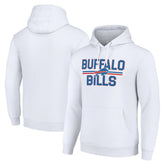 Buffalo Bills Starter Unisex Team Mesh Print Graphic Tri-Blend Pullover Hoodie White | NFL