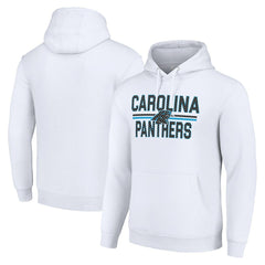 Carolina Panthers Starter Unisex Team Mesh Print Graphic Tri-Blend Pullover Hoodie White | NFL