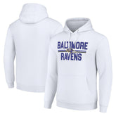Baltimore Ravens Starter Unisex Team Mesh Print Graphic Tri-Blend Pullover Hoodie White | NFL