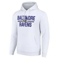 Baltimore Ravens Starter Unisex Team Mesh Print Graphic Tri-Blend Pullover Hoodie White | NFL