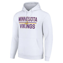 Minnesota Vikings Starter Unisex Team Mesh Print Graphic Tri-Blend Pullover Hoodie White | NFL