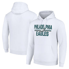 Philadelphia Eagles Starter Unisex Team Mesh Print Graphic Tri-Blend Pullover Hoodie White | NFL