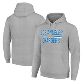 Los Angeles Chargers Starter Unisex Team Mesh Print Graphic Tri-Blend Pullover Hoodie Heather Gray | NFL