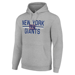New York Giants Starter Unisex Team Mesh Print Graphic Tri-Blend Pullover Hoodie Heather Gray | NFL