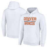 Denver Broncos Starter Unisex Team Mesh Print Graphic Tri-Blend Pullover Hoodie White | NFL