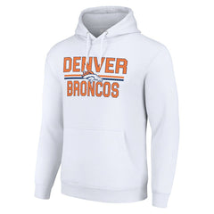 Denver Broncos Starter Unisex Team Mesh Print Graphic Tri-Blend Pullover Hoodie White | NFL