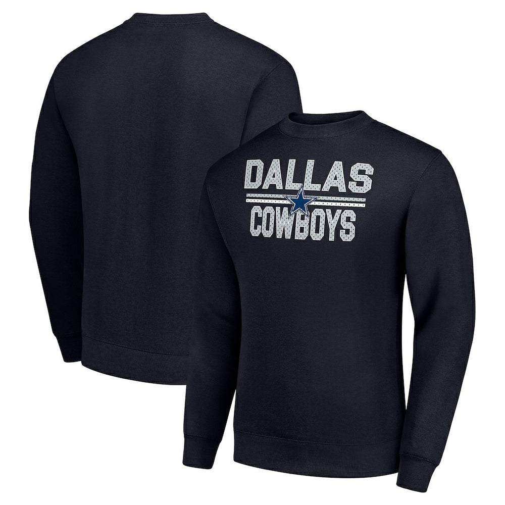 Dallas Cowboys Starter Team Mesh Print Graphic Pullover Sweatshirt Navy | NFL
