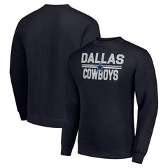 Dallas Cowboys Starter Team Mesh Print Graphic Pullover Sweatshirt Navy | NFL