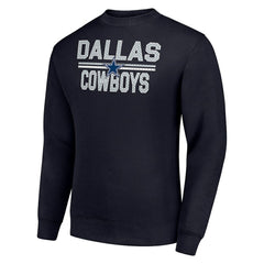 Dallas Cowboys Starter Team Mesh Print Graphic Pullover Sweatshirt Navy | NFL
