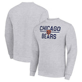 Chicago Bears Starter Team Mesh Print Graphic Pullover Sweatshirt Heather Gray | NFL