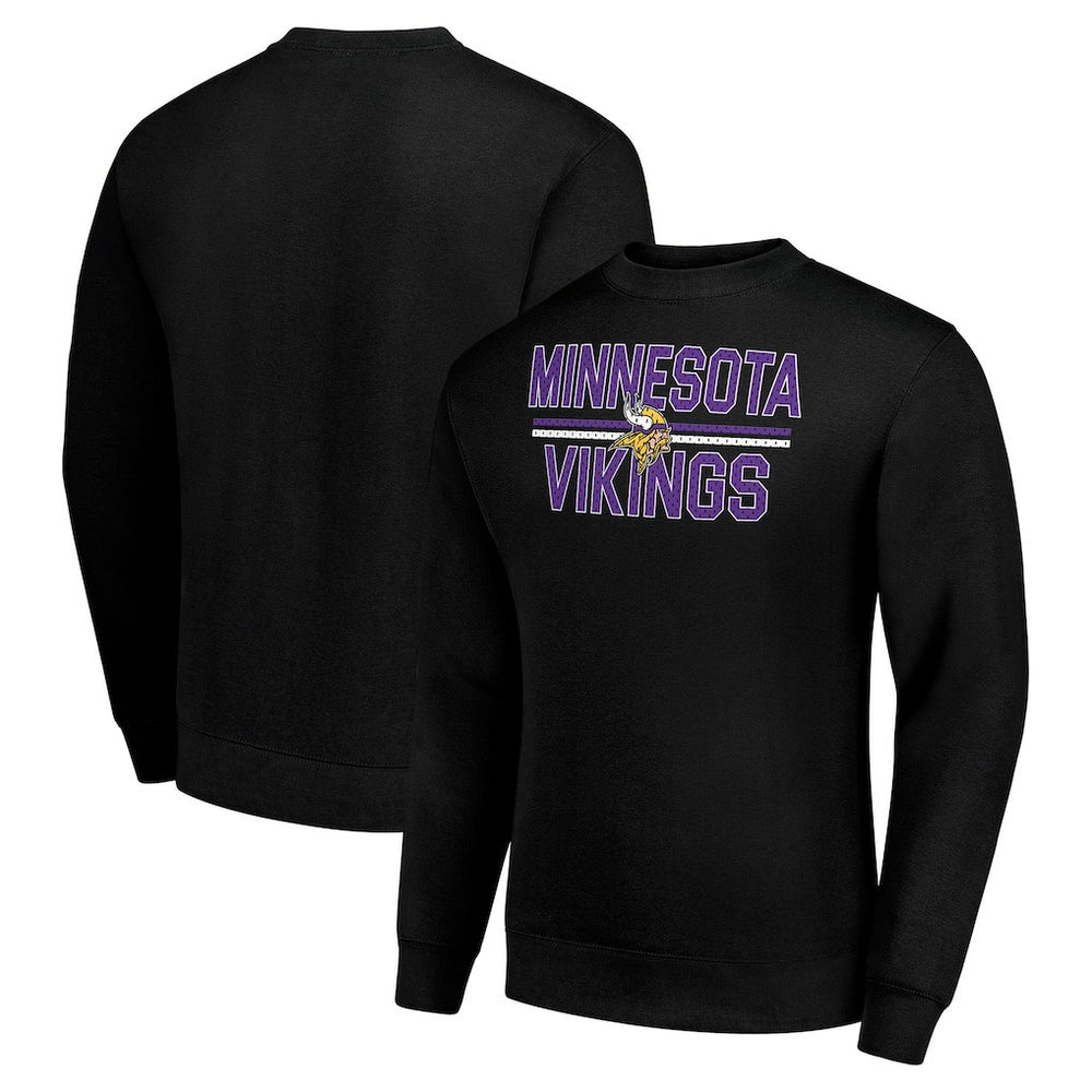 Minnesota Vikings Starter Team Mesh Print Graphic Pullover Sweatshirt Black | NFL