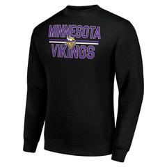 Minnesota Vikings Starter Team Mesh Print Graphic Pullover Sweatshirt Black | NFL