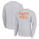 Denver Broncos Starter Team Mesh Print Graphic Pullover Sweatshirt Heather Gray | NFL