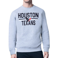 Houston Texans Starter Team Mesh Print Graphic Pullover Sweatshirt Heather Gray | NFL