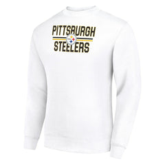 Pittsburgh Steelers Starter Team Mesh Print Graphic Pullover Sweatshirt White | NFL
