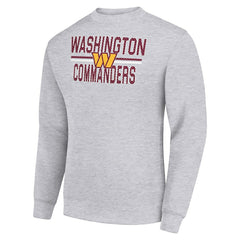 Washington Commanders Starter Team Mesh Print Graphic Pullover Sweatshirt Heather Gray | NFL