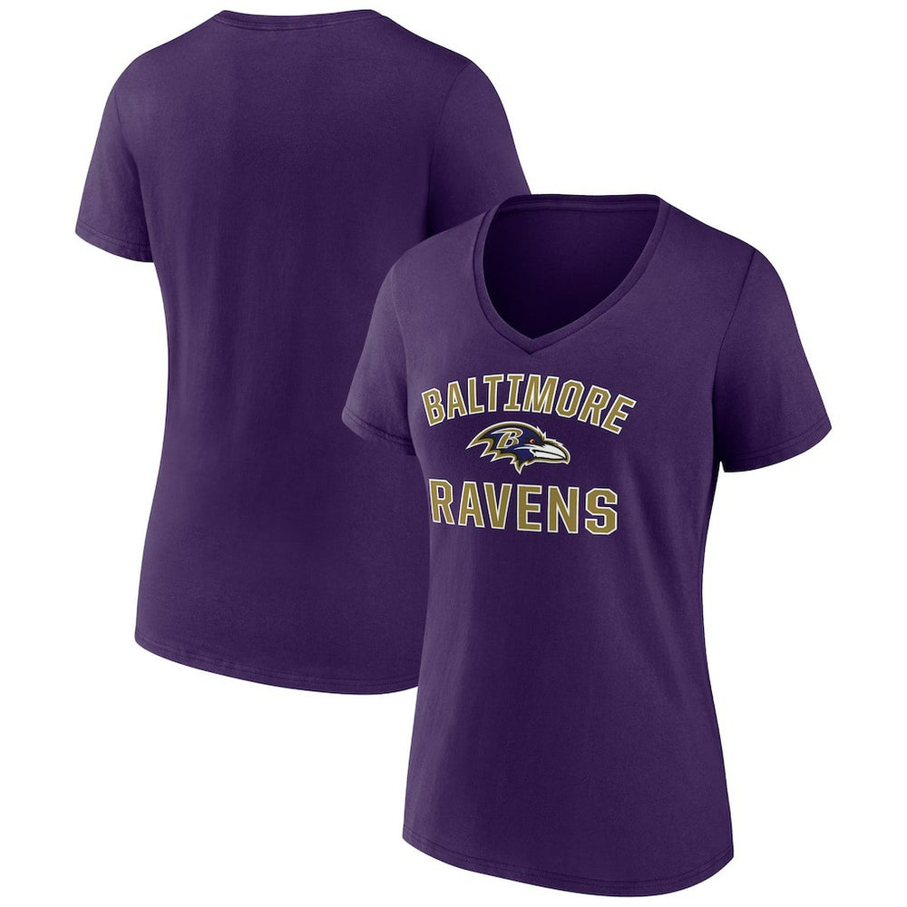 Baltimore Ravens Women's Victory Arch V-Neck T-Shirt Purple | NFL