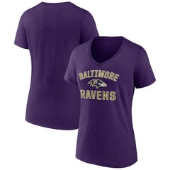 Baltimore Ravens Women's Victory Arch V-Neck T-Shirt Purple | NFL