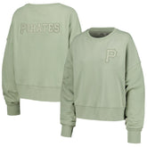 Pittsburgh Pirates Pro Standard Women's Neutral Oversized Boxy Cropped Pullover Sweatshirt - MLB