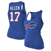 Josh Allen Buffalo Bills Majestic Threads Women's Name & Number Tri-Blend Tank Top Royal | NFL