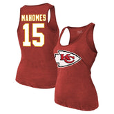 Patrick Mahomes Kansas City Chiefs Majestic Threads Women's Name & Number Tri-Blend Tank Top Red | NFL