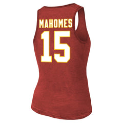Patrick Mahomes Kansas City Chiefs Majestic Threads Women's Name & Number Tri-Blend Tank Top Red | NFL