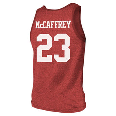 Christian McCaffrey San Francisco 49ers Majestic Threads Tri-Blend Player Name & Number Tank Top Scarlet | NFL