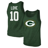 Jordan Love Green Bay Packers Majestic Threads Tri-Blend Player Name & Number Tank Top Green | NFL