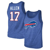 Josh Allen Buffalo Bills Majestic Threads Tri-Blend Player Name & Number Tank Top Royal | NFL