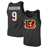 Joe Burrow Cincinnati Bengals Majestic Threads Tri-Blend Player Name & Number Tank Top Black | NFL