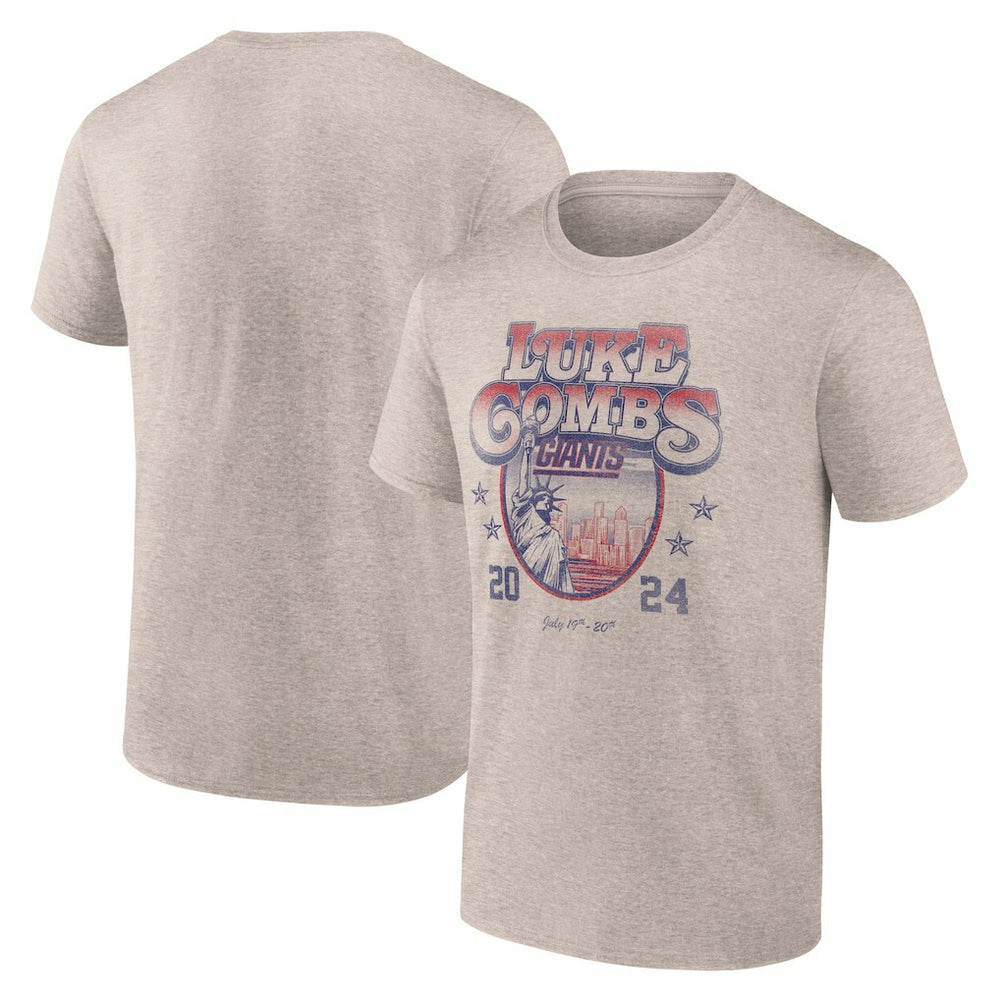 Luke Combs x New York Giants Growin' Up and Gettin' Old Tour T-Shirt Tan | Fanatics