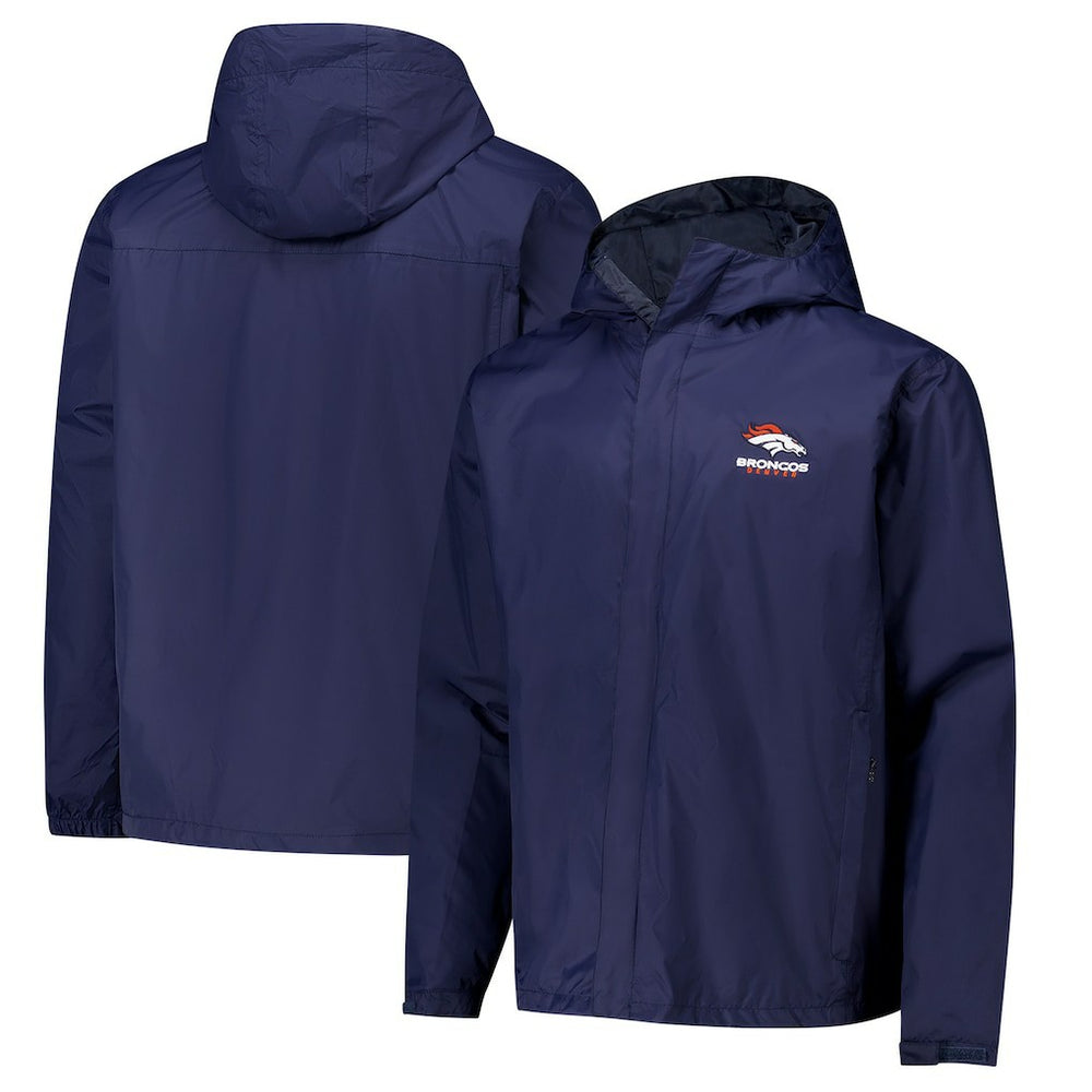 Denver Broncos Dunbrooke Tropic Waterproof Packable Full-Zip Hoodie Jacket Navy | NFL