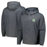 Green Bay Packers Dunbrooke Tropic Waterproof Packable Full-Zip Hoodie Jacket Graphite | NFL