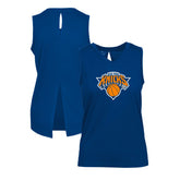 New York Knicks Levelwear Women's Paisley Core V-Neck Tank Top Blue - NBA