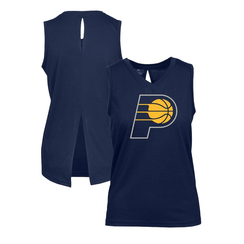 Indiana Pacers Levelwear Women's Paisley Core V-Neck Tank Top Navy - NBA