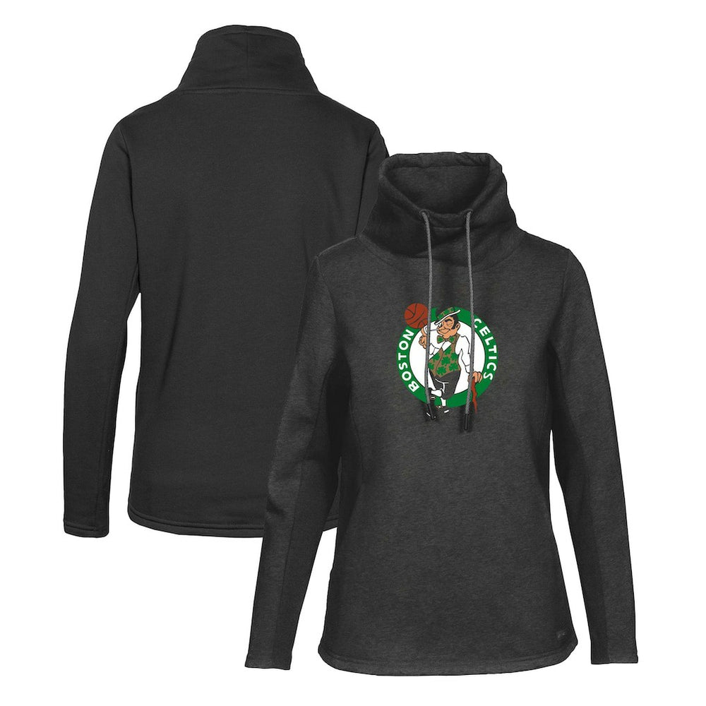 Boston Celtics Levelwear Women's Loop Core Funnel Neck Pullover Sweatshirt Black - NBA