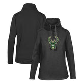 Milwaukee Bucks Levelwear Women's Loop Core Funnel Neck Pullover Sweatshirt Black - NBA