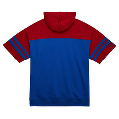 New England Patriots Off Field Vintage Logo Short Sleeve Pullover Hoodie Royal | Mitchell & Ness