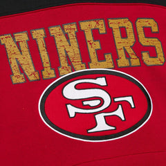 San Francisco 49ers Off Field Vintage Logo Short Sleeve Pullover Hoodie Scarlet | Mitchell & Ness