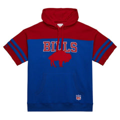 Buffalo Bills Off Field Vintage Logo Short Sleeve Pullover Hoodie Royal | Mitchell & Ness