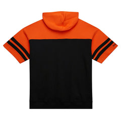Cincinnati Bengals Off Field Vintage Logo Short Sleeve Pullover Hoodie Black | Mitchell & Ness