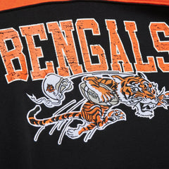 Cincinnati Bengals Off Field Vintage Logo Short Sleeve Pullover Hoodie Black | Mitchell & Ness