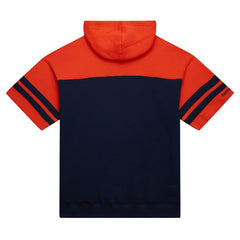 Chicago Bears Off Field Vintage Logo Short Sleeve Pullover Hoodie Navy | Mitchell & Ness
