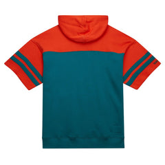 Miami Dolphins Off Field Vintage Logo Short Sleeve Pullover Hoodie Aqua | Mitchell & Ness